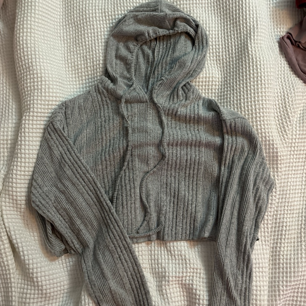 Fashion Nova Light Gray Ribbed Top